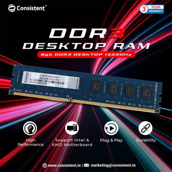 CONSISTENT DESKTOP RAM DDR3 8GB - photo 1 of 1