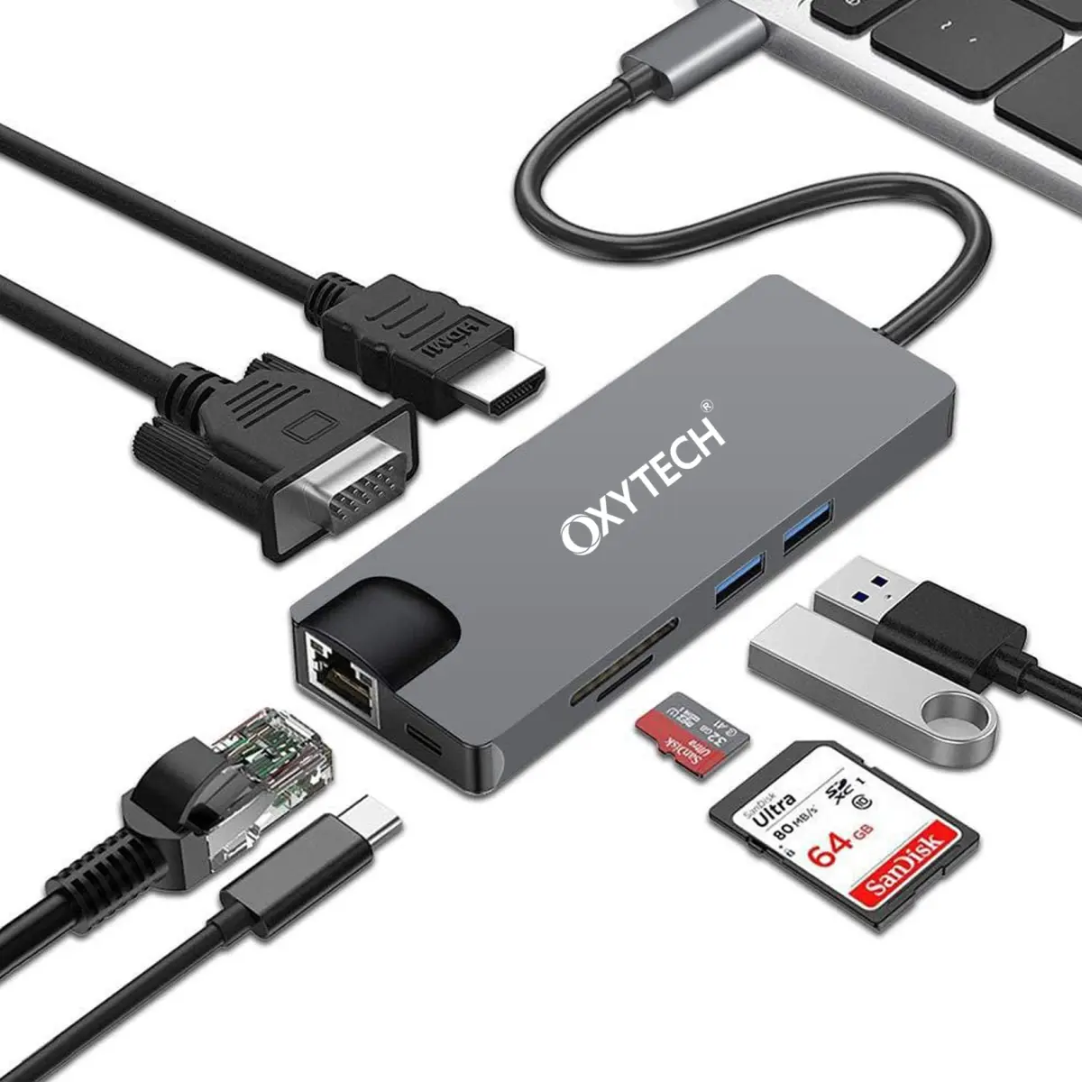 Oxytech TYPE C TO HDMI 8 IN 1
